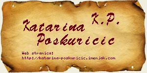 Katarina Poskuričić vizit kartica
